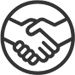 Icon of two hands shaking representing Membership