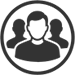 Icon of three people representing the page section Who We Are