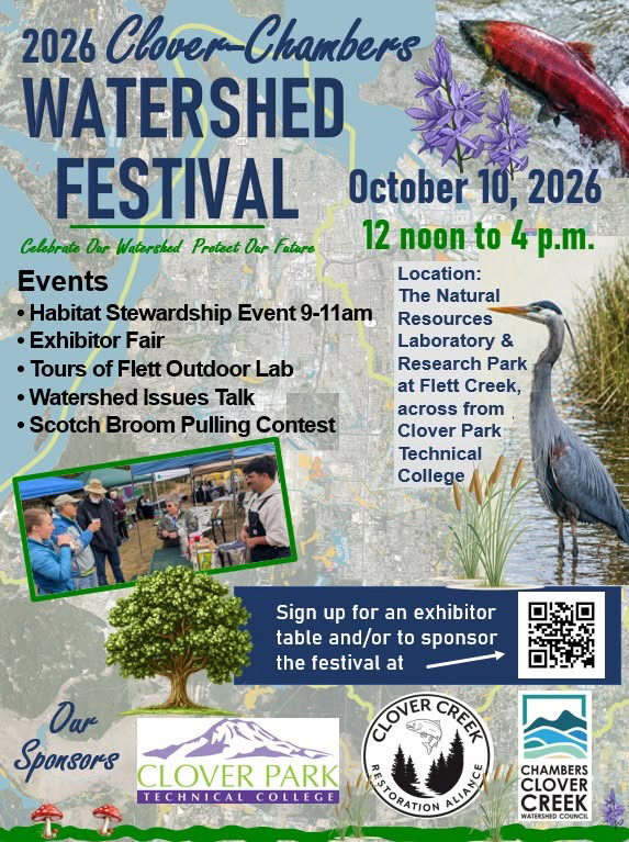 Updated Flyer for the 2nd Annual Clover-Chambers Watershed Festival! October 10th 2026 11am to 4pm